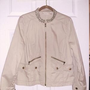 Chicos Khaki Jacket Size 2